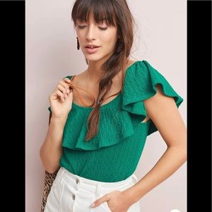Anthropologie Textured Off-The-Shoulder Top